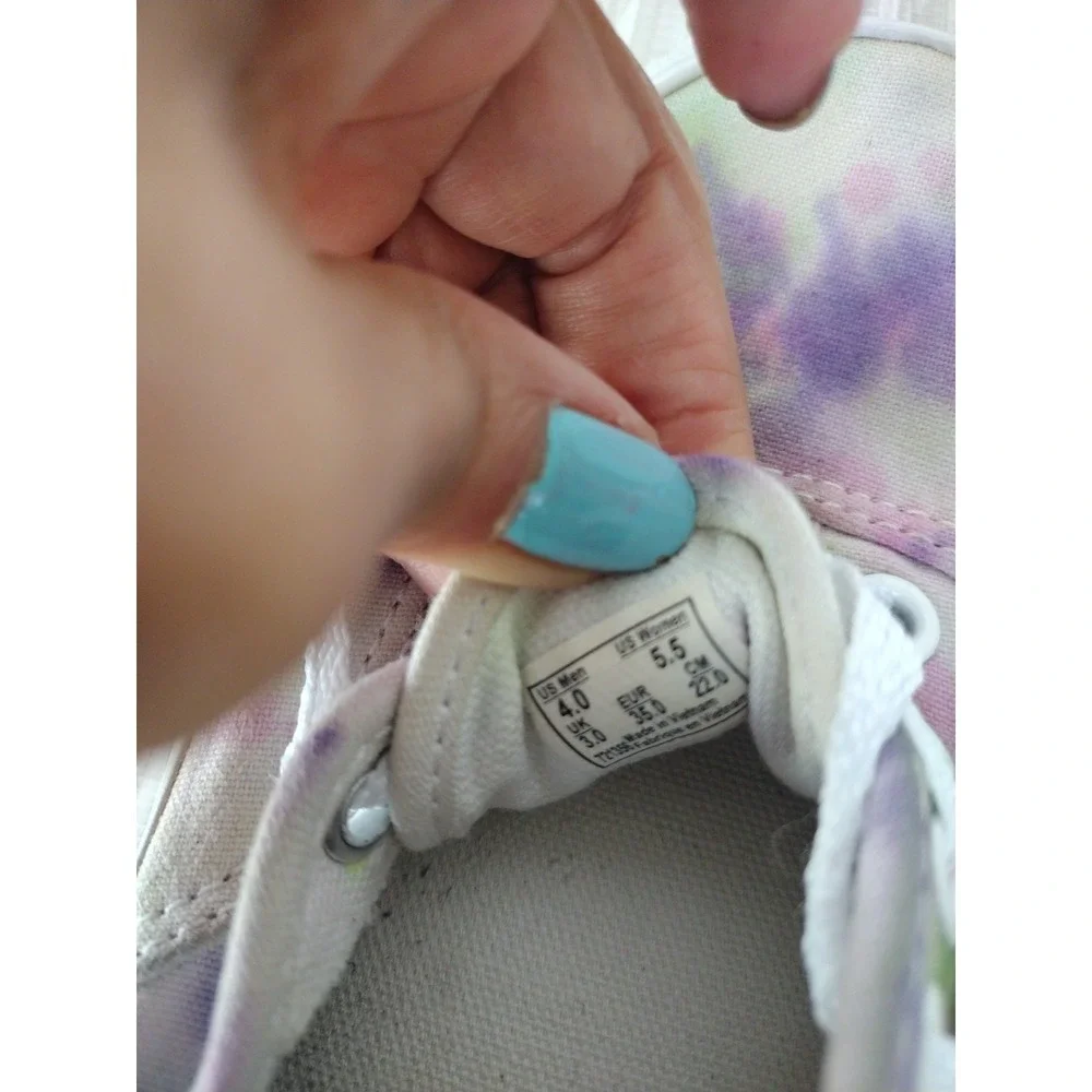 VANS Sneakers Kids Girl 5.5  Boys 4 Doheny Tie Dye Blue Shoes Pastel Canvas Lace